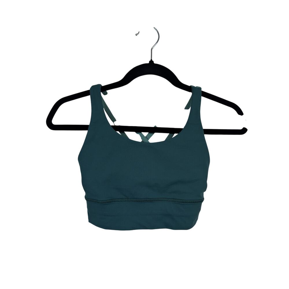 Lululemon Sports Bra Womens 2 Green Jasper Energy Longline Crossback